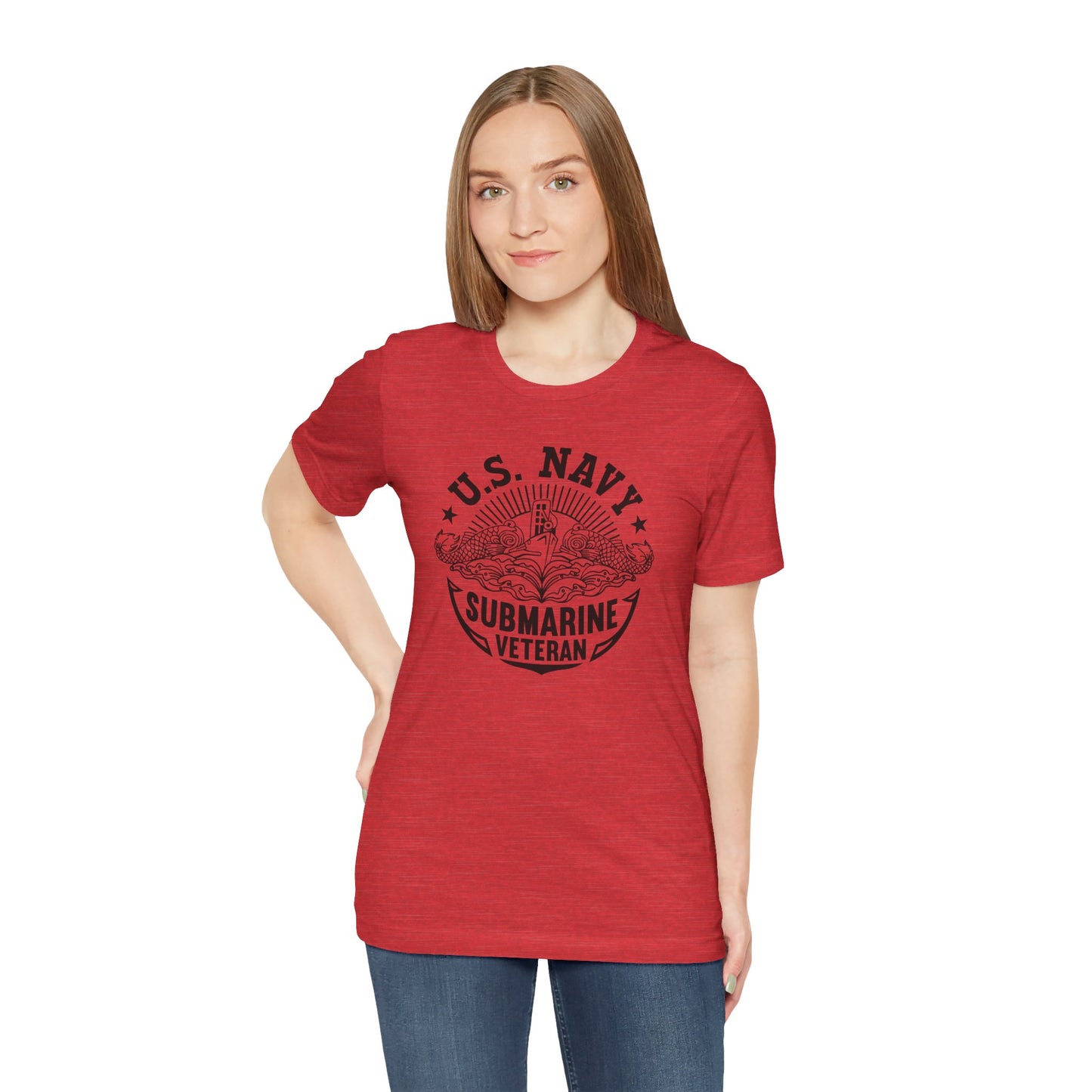 US Navy Submariner Veteran RED Friday, Unisex Jersey Short Sleeve Tee