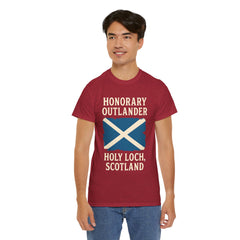 Honorary Outlander Heavy Cotton Tee, Holy Loch Scotland Shirt, Outlander Fan Gift, Casual Tee, Travel Souvenir, Unisex T-Shirt