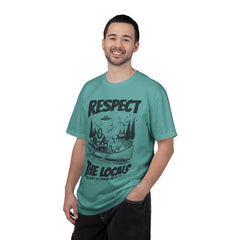 Bigfoot and Alien Outdoor Canoe Adventure - Respect The Locals T-Shirt