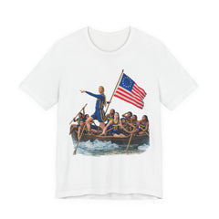 Historical Fever Patriot T‑Shirt — Revolutionary Flag Rowboat Design