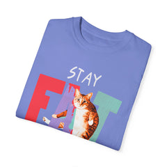 Stay Fat Lazy and Happy Cat - Graphic Unisex Garment-Dyed T-shirt