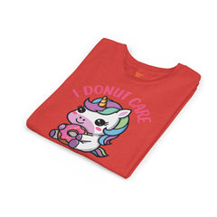 I Donut Care Unicorn Youth Short Sleeve Tee - Fun & Whimsical T-Shirt for Kids