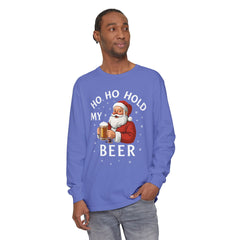 Festive Santa Claus Long Sleeve T-Shirt - "Ho Ho Hold My Beer"
