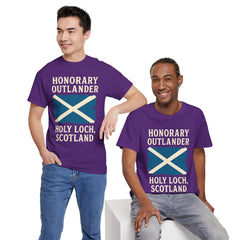 Honorary Outlander Heavy Cotton Tee, Holy Loch Scotland Shirt, Outlander Fan Gift, Casual Tee, Travel Souvenir, Unisex T-Shirt