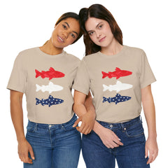 Patriotic Trout T-Shirt — Red White & Blue Fish Tee