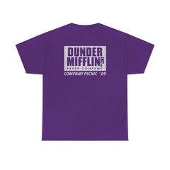 Rochester Unisex Heavy Cotton Tee - Retro Dunder Mifflin Design for Nostalgic Fans