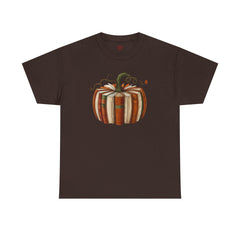 Autumn-Themed Pumpkin Book Tee, Cozy Fall Shirt, Halloween Apparel, Literary Gift, Unisex Comfortable T-Shirt