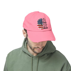 Land Of The Free, Home Of The Brave  - Unisex Distressed Cap