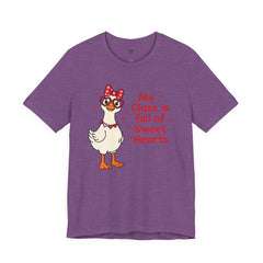 Teacher Valentine T-Shirt — "My Class Is Full of Sweet Hearts" Cute Duck Design