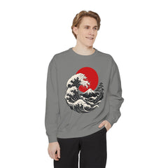 Japanese Wave and Red Sun Comfort Colors Sweatshirt