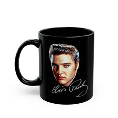 Portrait of Elvis Graphic - Black Mug (11oz, 15oz)