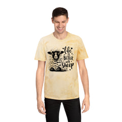 Life Is Better With Sheep Graphic Unisex Color Blast T-Shirt