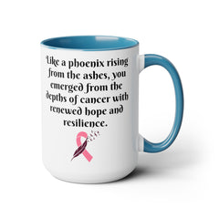 Phoenix mug, cancer survivor gift, hope mug, resilience gift, awareness mug, survivor coffee cup, cancer recovery gift, phoenix rising mug