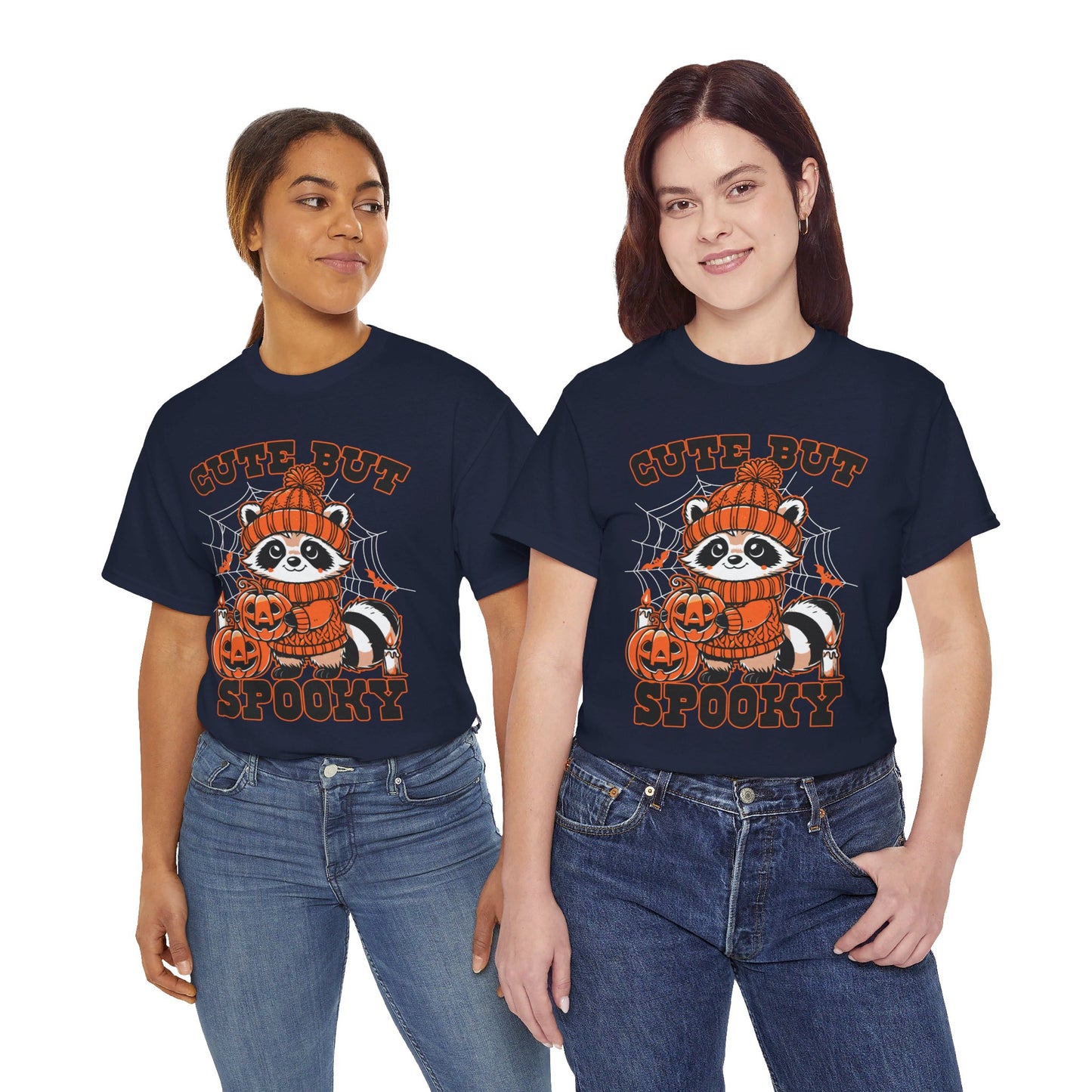 Cute But Spooky Halloween Raccoon! Graphic Unisex Heavy Cotton Tee