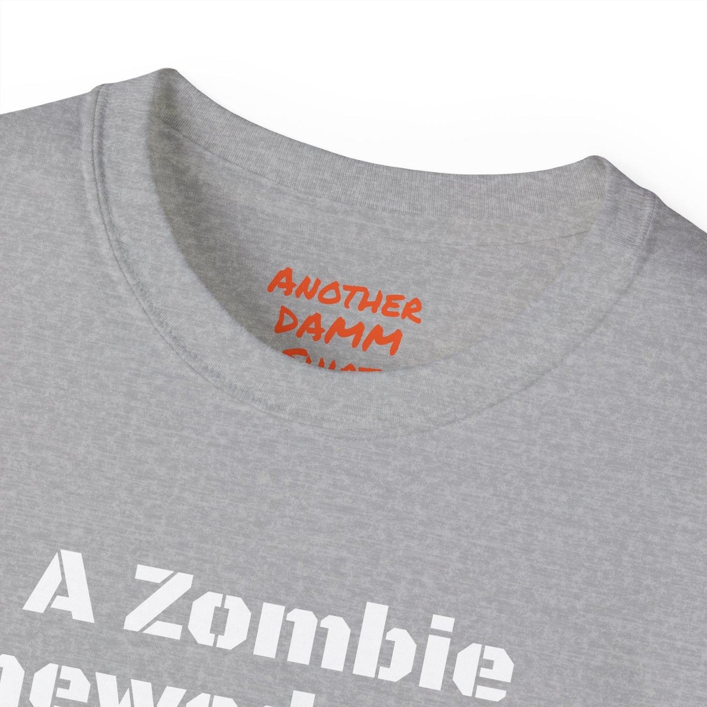 A Zombie Chewed It Off - Unisex Ultra Cotton Tee | Amputee, Leg Amputee, Limb Awareness. Amputee Zombie Fan, Amputee Sunset, Amputee Fun