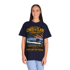 Lewis & Clark SSBN-644 Submarine T-Shirt — 'Ocean in View! O! The Joy.' Vintage Nautical Military Tee