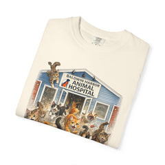 Front Graphic "Who Let the Cats Out?" Baldwin Harbor Animal Hospital Cute Vet Clinic T Shirt