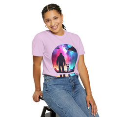 Bigfoot & Alien Nightscape T-Shirt — Sasquatch UFO Graphic Tee