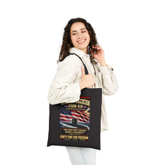 Tote Bag — USS Andrew Jackson SSBN-619 Patriotic Submarine Canvas Tote ("One Man With Courage Makes A Majority")
