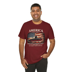 America 250th Submarine 125th Flag T-Shirt — Vintage USA Military Tee