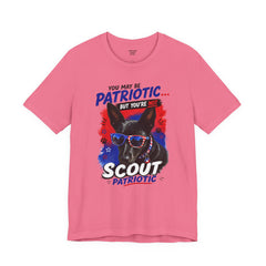 Personalized With Your Dogs Image and Name Patriotic Unisex Jersey Short Sleeve Tee