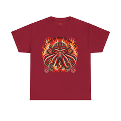 Fiery Fire Kraken - Graphic Unisex Heavy Cotton Tee