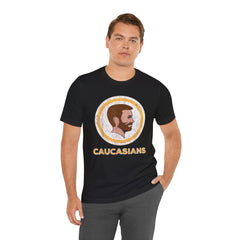 Bearded Graphic Tee - Funny Caucasians Satire Head Shot Unisex Jersey Short Sleeve Tee