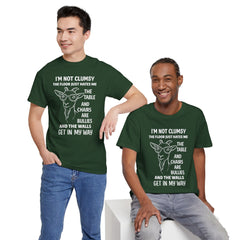 Clumsy Funny Goat Graphic Tee | Unisex Heavy Cotton Tee | Great Gift for Animal Lovers, Birthdays, Casual Wear, Humorous Gifts, Everyday Style