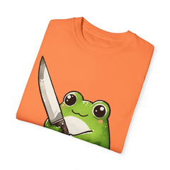 Retro Frog Graphic Shirt, 90s Cute Frog Tee, Nature Shirt, Knife wielding Frog Tee, Frog Lovers, Vintage Relaxed Fit T-shirt, gift for her