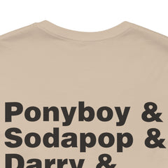 The Outsiders Shirt, Front and Back Images, Greasers Characters Shirt, Unisex Jersey Short Sleeve Tee