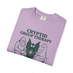 Cryptid Group Therapy Bigfoot, Mothman and Loch Nessie Unisex T-Shirt, Funny Graphic Tee, Gift for Cryptid Lovers, Quirky Casual Wear, Cool Humor Shirt