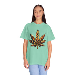 Vintage Leopard Cannabis Leaf T-shirt — Weed Lover Stoner Gift
