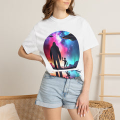 Bigfoot & Alien Nightscape T-Shirt — Sasquatch UFO Graphic Tee