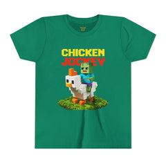 Youth Chicken Jockey Tee - Fun Gamer T-Shirt for Kids