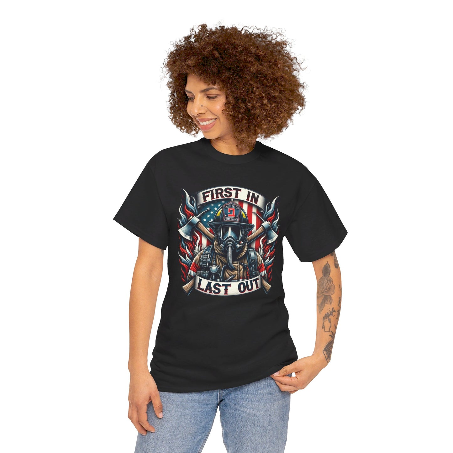 FIREFIGHTER First In Last Out - Unisex Jersey Short Sleeve Tee