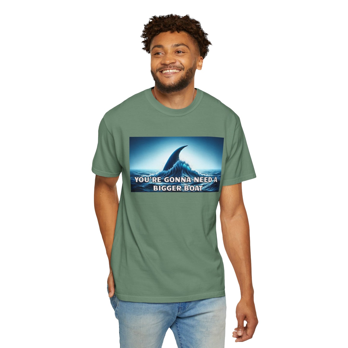 Jaws Movie  Influenced shark fin quote Mural Graphic - Unisex Comfort Colors Shirt