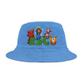 Unisex Bucket Hat - Russell Sage College Mascot Characters Purple Cow, Red Devil, Golden Horseshoe, Blue Angel