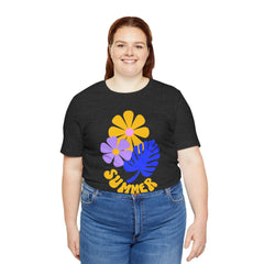 Summer Floral Tee — Retro Flowers & Monstera Design