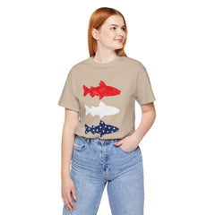 Patriotic Trout T-Shirt — Red White & Blue Fish Tee