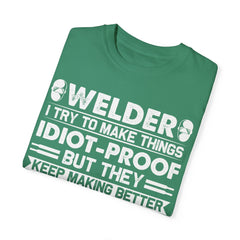 Fun Welder T-Shirt - 'Idiot-Proof' Design for Welding Enthusiasts
