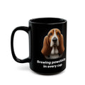 Basset Hound Black Mug (11oz, 15oz), Brewing Pawsitivity In Every Cup