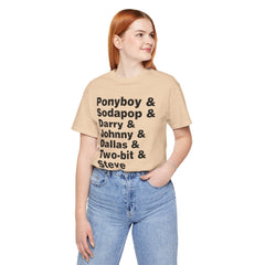 The Outsiders Shirt, Greasers Characters Shirt, Unisex Jersey Short Sleeve Tee