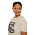 DD-214 Alumni with American Flag  Unisex Softstyle T-Shirt