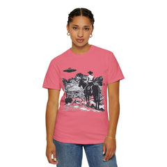 UFO Meets Cowboy Unisex Garment Shirt -Dyed  T Shirt