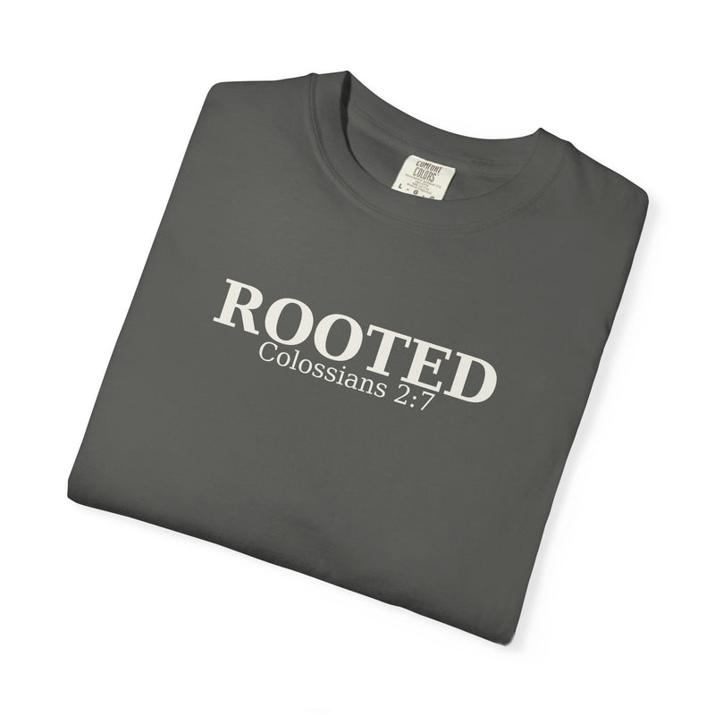 ROOTED Collossians 2:7 Quiet Faith T-Shirt — Minimal Christian Tee