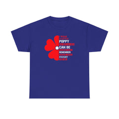 Memorial Day Poppy Tee, For Those Who Fought For Me, Unisex Cotton Tee