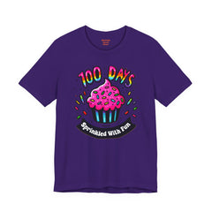100 DAYS Sprinkled With Fun - Unisex Short Sleeve Tee | Elementary School Holiday, Teacher Apparel, Kids Motivation, Days Checked Off