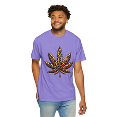 Vintage Leopard Cannabis Leaf T-shirt — Weed Lover Stoner Gift