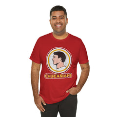 Graphic Tee - Funny Caucasians Satire Head Shot Unisex Jersey Short Sleeve Tee