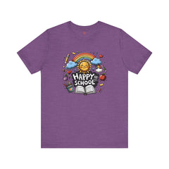 HAPPY 100 DAYS of SCHOOL - Unisex Short Sleeve Tee | Elementary School Holiday, Teacher Apparel, Kids Motivation, Days Checked Off, 100 Days